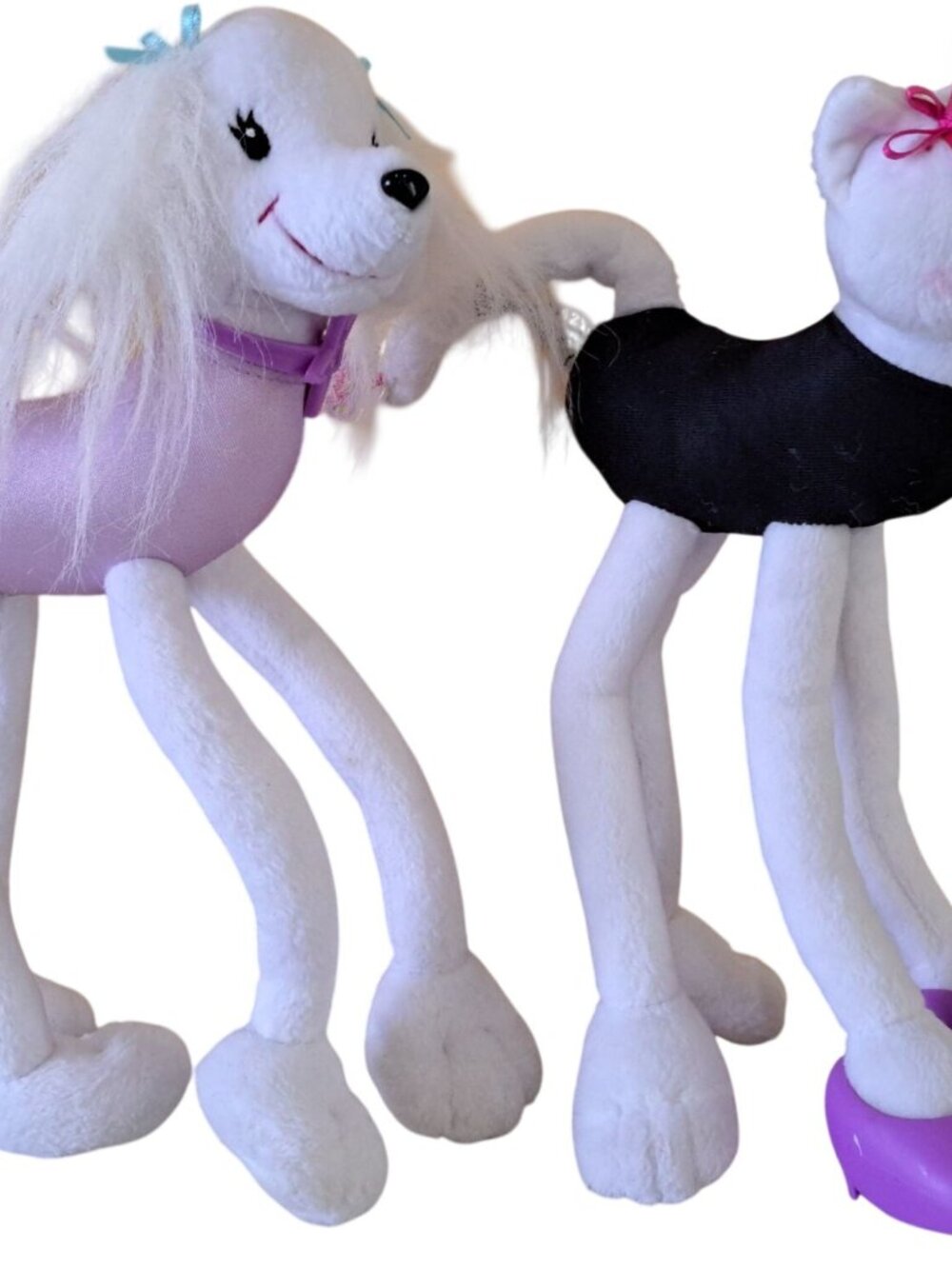 Plush Cat & Dog Stuffed Animal Long Legs Approx. 12" Toys Collectible